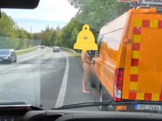 Naháč sa odbavoval na dodávke cestárov