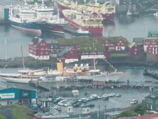 Letecký pohľad na Tórshavn, hlavné mesto Faerských ostrovov