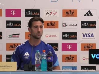 Kapitán ŠK Slovan Bratislava Andraž Šporar počas predsezónnej tlačovej konferencie