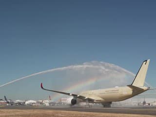 Rolovanie lietadla A350-1000ULR na letisku v Toulouse
