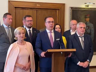 Tlačová konferencia strany Hlas-SD a SNS