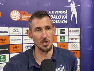 Tréner Slávia EUBA Michal Matušov po päťsetovom SuperFinále pohára proti Žiline