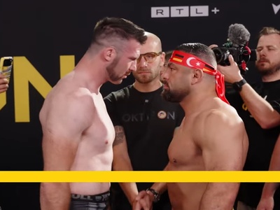https://www.youtube.com/watch?v=k7fBrftS5p4 VÝSLEDKY VÁŽENIA OKTAGON 90: Zápas vo váhovej kategórii do 70,3 kilogramov Davlet Karataev (71,35 kg) – Daniel Salas (71,25 kg) Zápas vo váho