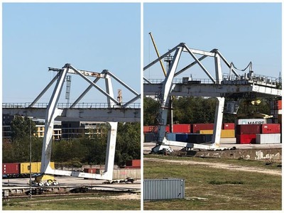 BRATISLAVA – Okoloidúci si v hlavnom meste začiatkom týždňa všimli pomerne nezvyčajnú vec. Pri pohľade na prístav sa ľuďom naskytol pohľad, ktorý nevídavajú každý deň. Jedno z výkonných zaradení totiž ostalo stáť vo veľmi nestabilnej polohe. Ide o žeriav v oblasti nákladného prístavu, ktorý je už na prvý pohľad naklonený. O tom, čo sa v prístave vlastne stalo, sme zisťovali priamo u kompetentných zo spoločnosti, ktorej predmetné zariadenie patrí.