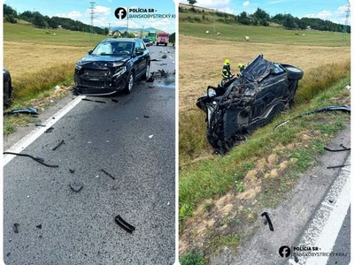 Pri Krupine došlo k zrážke kamióna s dvomi osobnými autami. Cesta 1/66 je momentále neprejazdná.