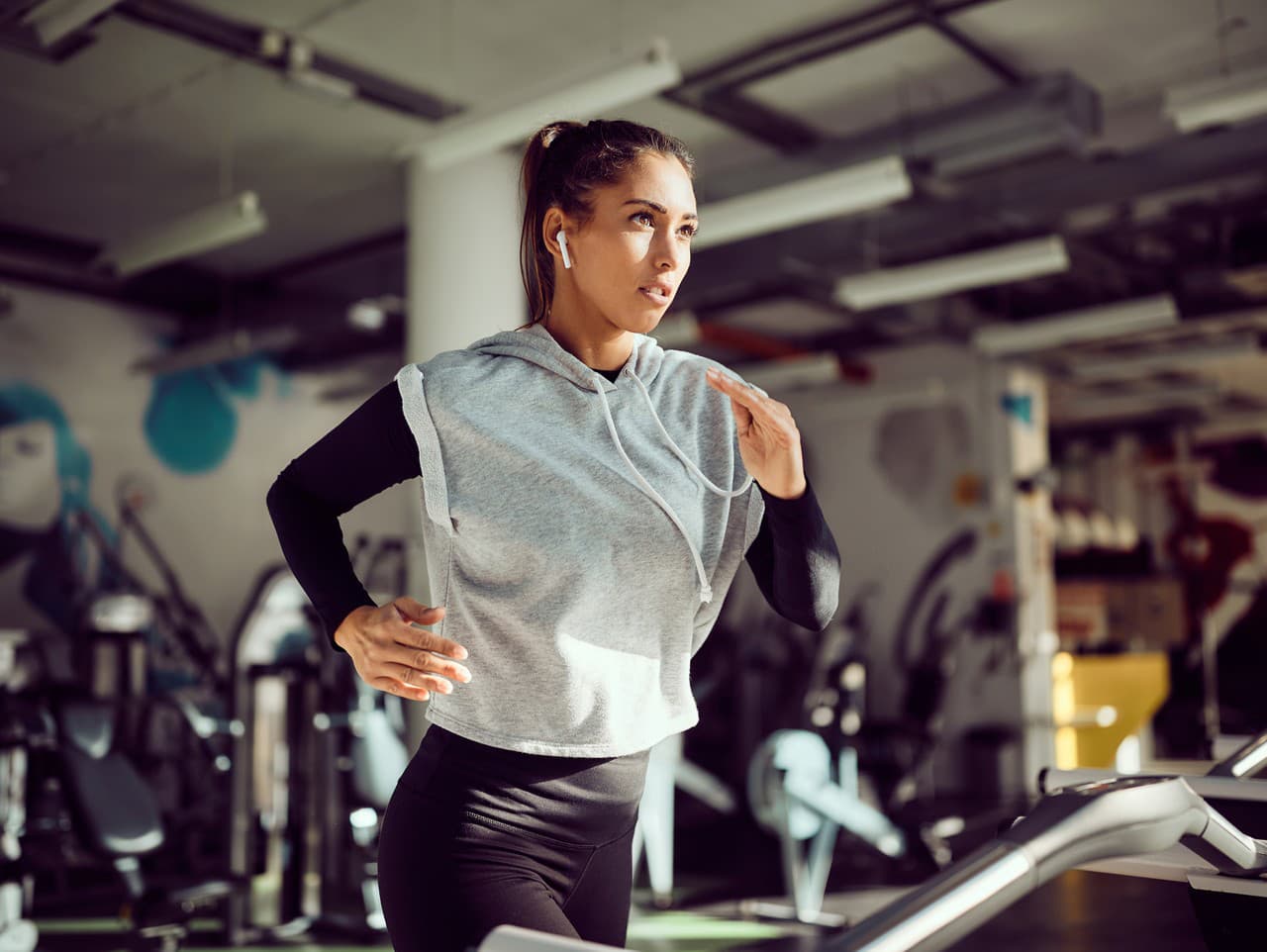 Young female runner exercising