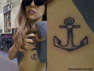 Lady Gaga, tetovanie, kotva,