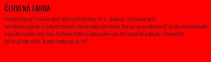 Červená farba je znakom