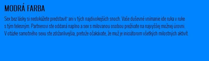 Modrá signalizuje citlivú ženu,
