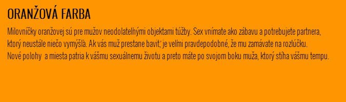 Oranžová je pre mužov