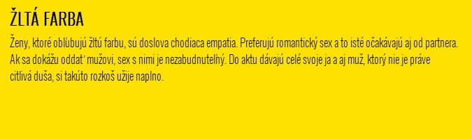 Ženy milujúce žltú farbu