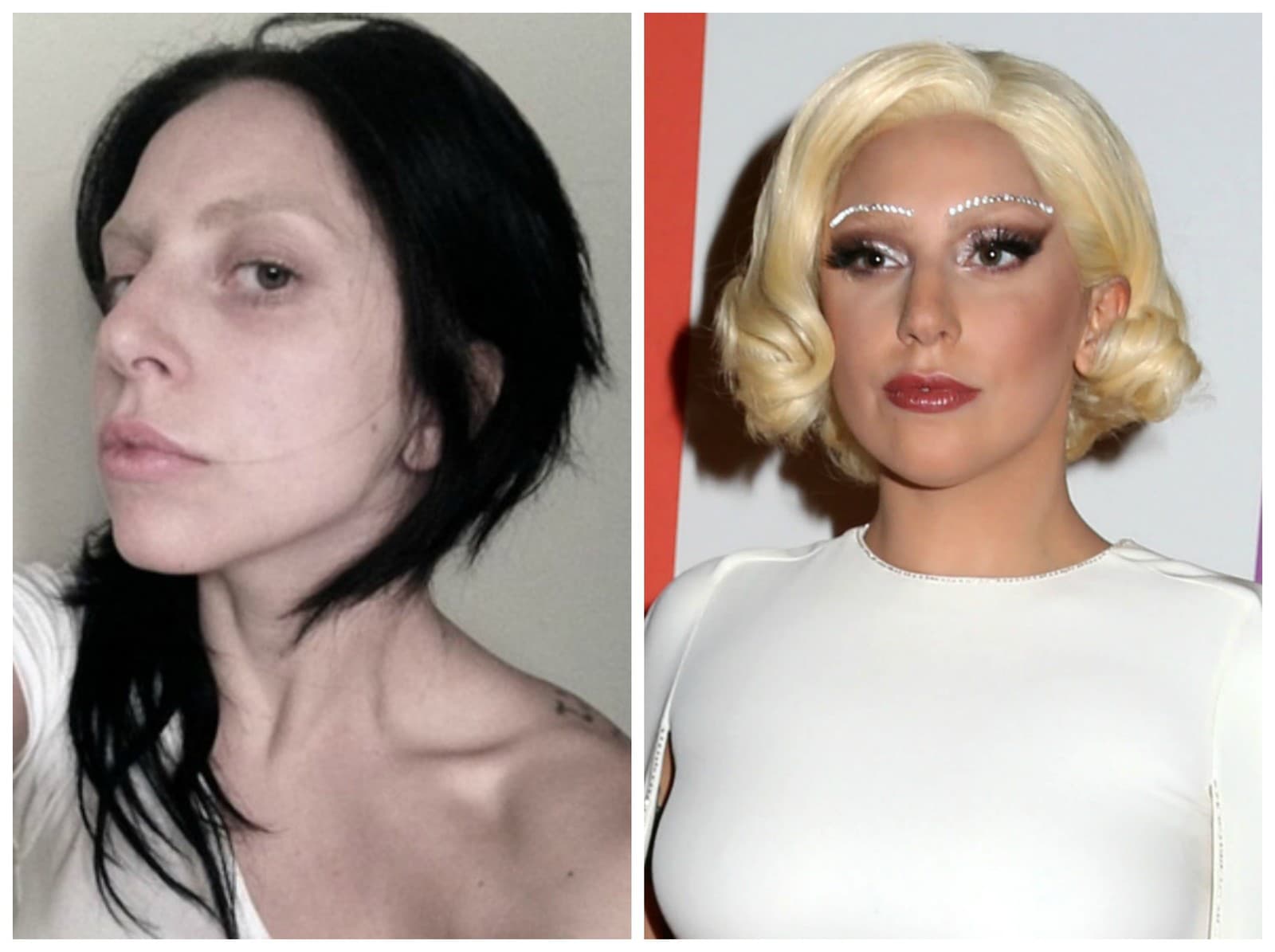 Lady Gaga vyzerá bez