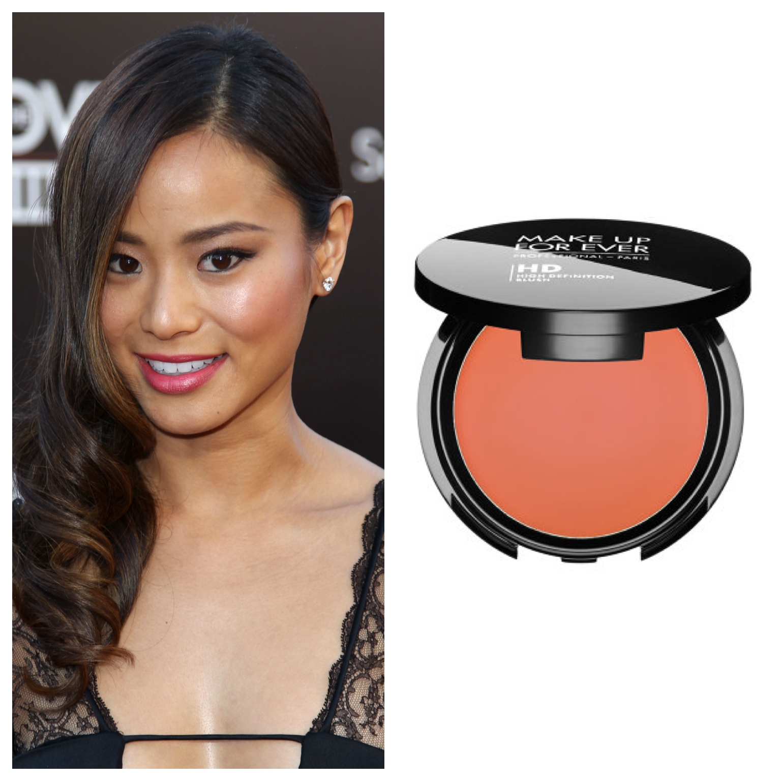 Ženy so zlatým tónom pleti by mali používať broskyňovo-ružové farby na líčka. Produkt: MAKE UP FOR EVER HD Blush, Peachy Pink, 23€