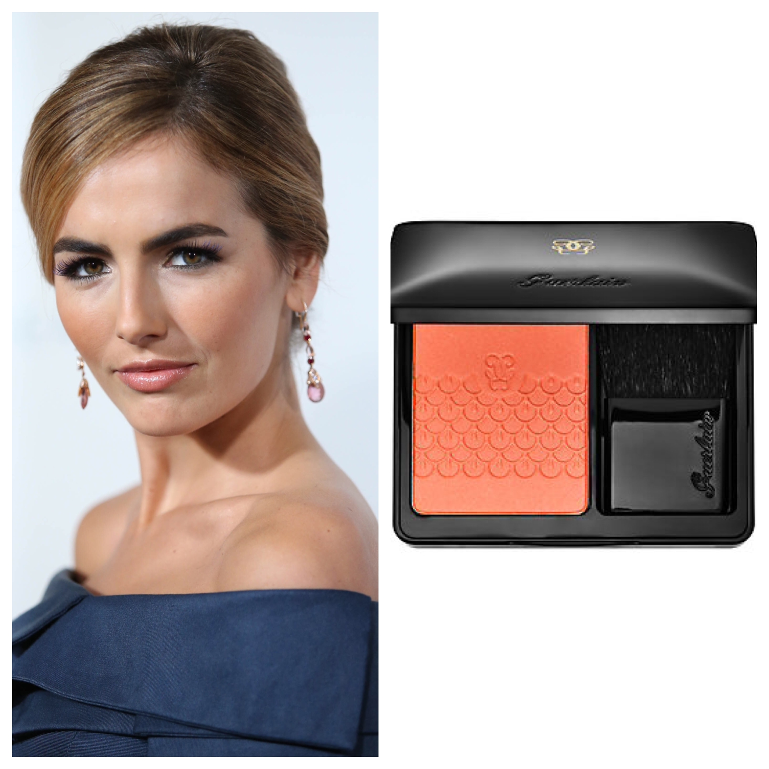 Olivovej pleti najviac pristanú šťavnaté broskyňové odtiene. Produkt: Guerlain Rose Aux Joues Blush, Peach Party, 50€