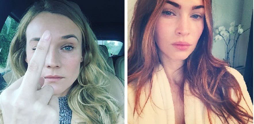 Diane Kruger a Megan Fox bez make-upu