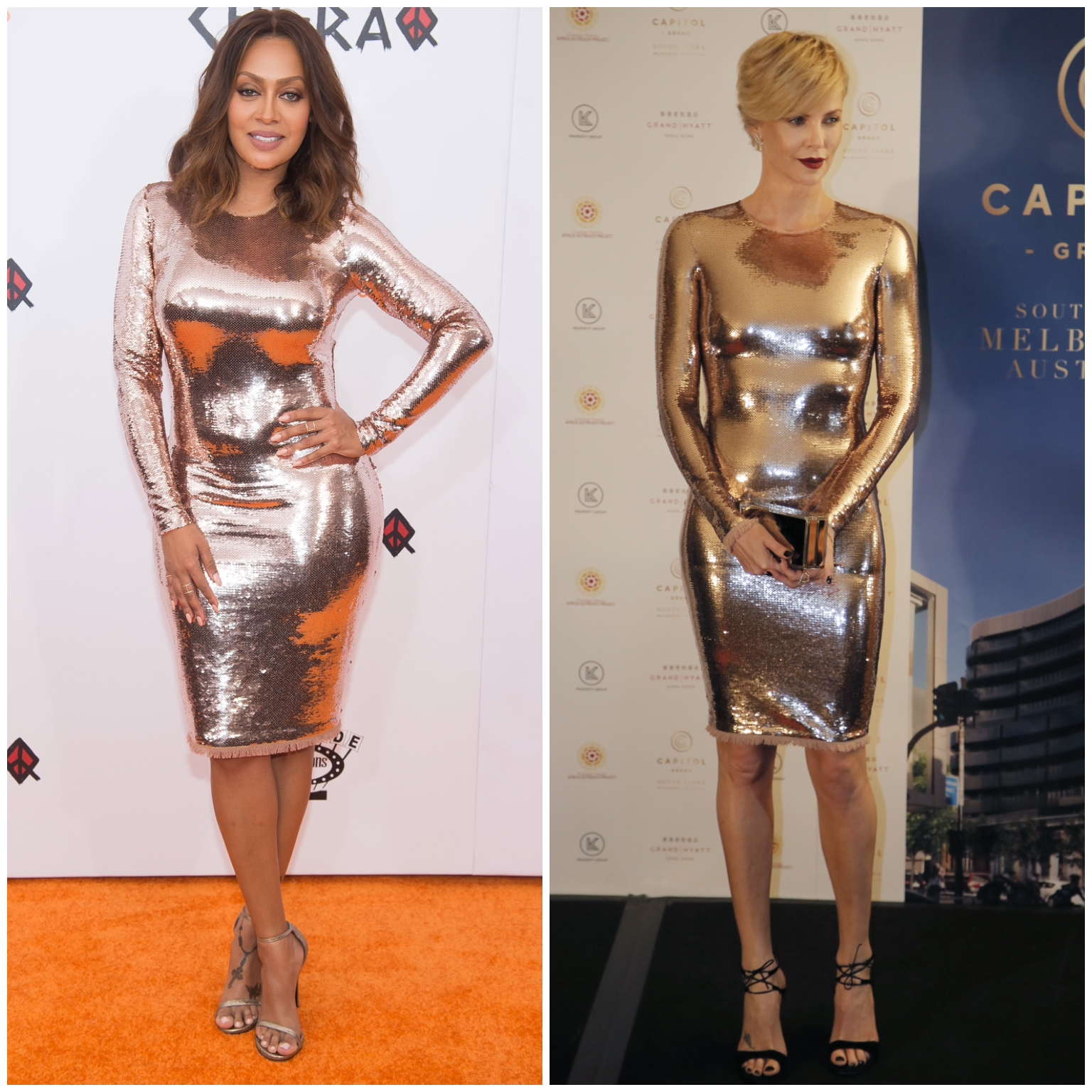 La La Anthony (vľavo)  vs. Charlize Theron