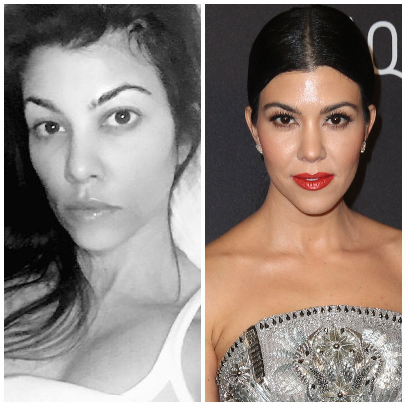 Kourtney Kardashian vyzerá bez