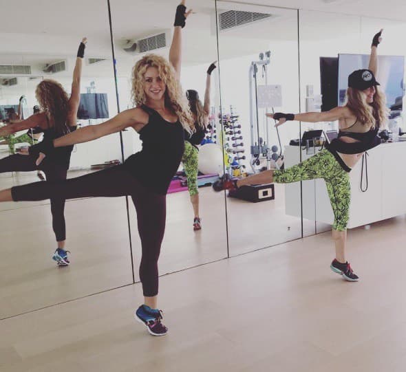 Speváčka Shakira na tréningu