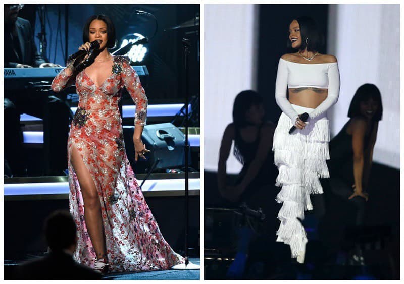 Rihanna sa pomocou šiat