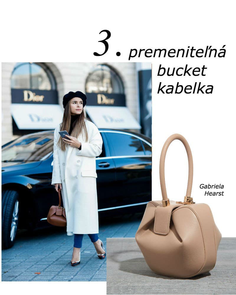Premeniteľná bucket bag