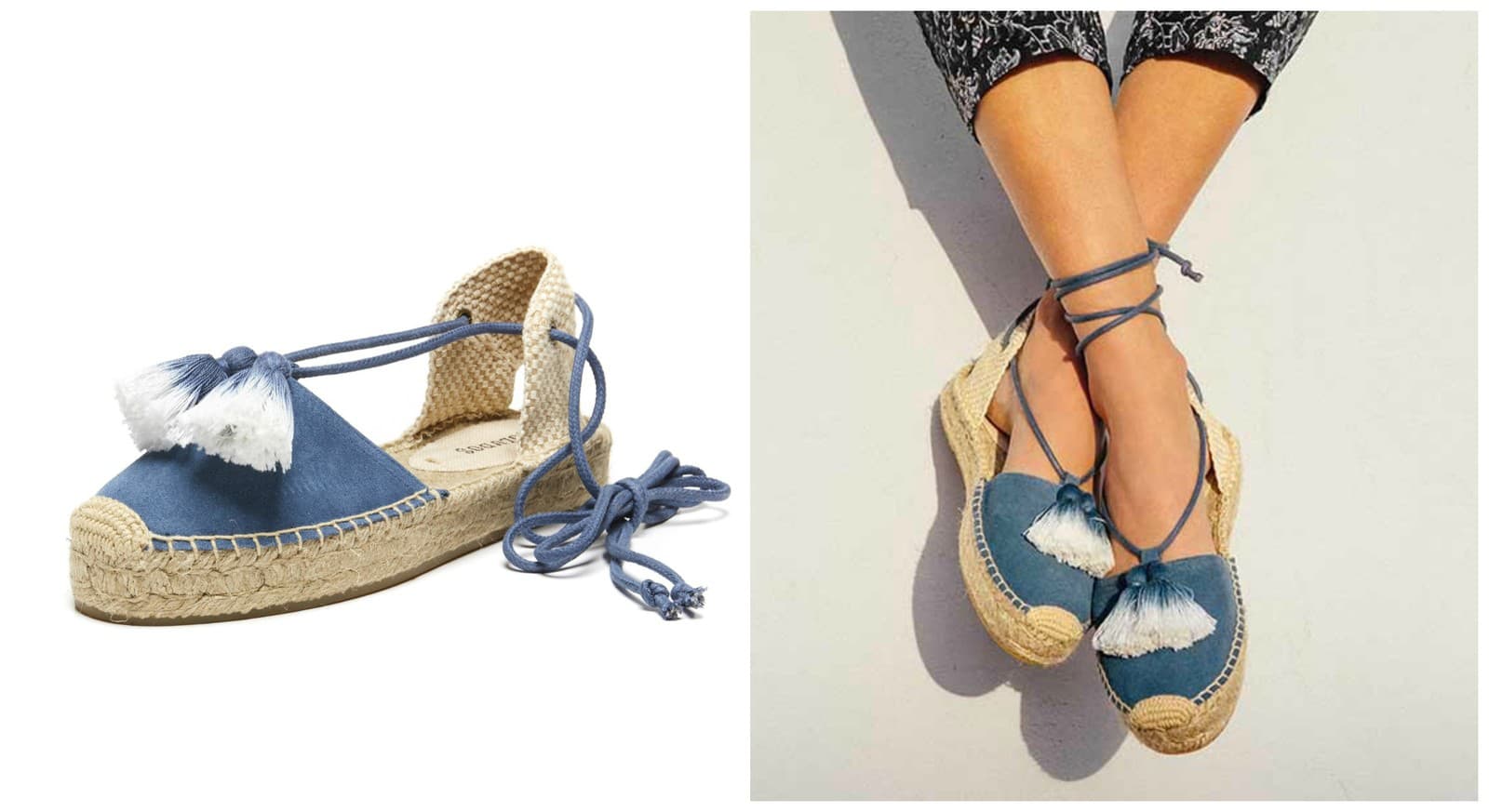 Strapcové espadrilky z džínsovej