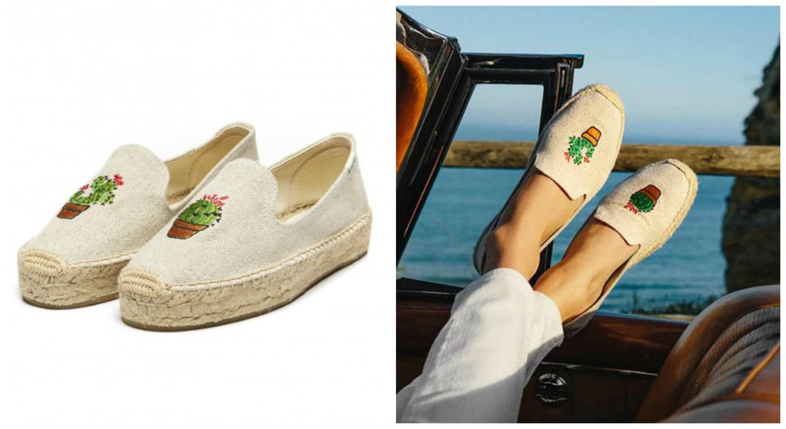 Béžové espadrilky s vtipnou