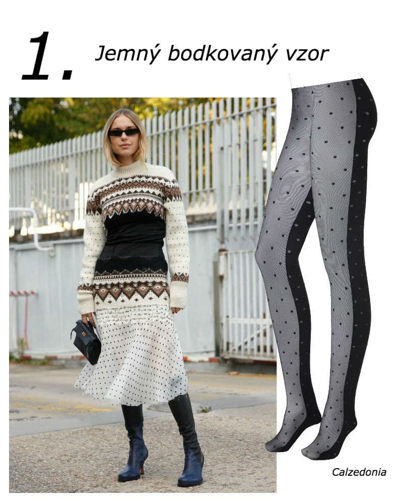 Jemné bodky na čiernych