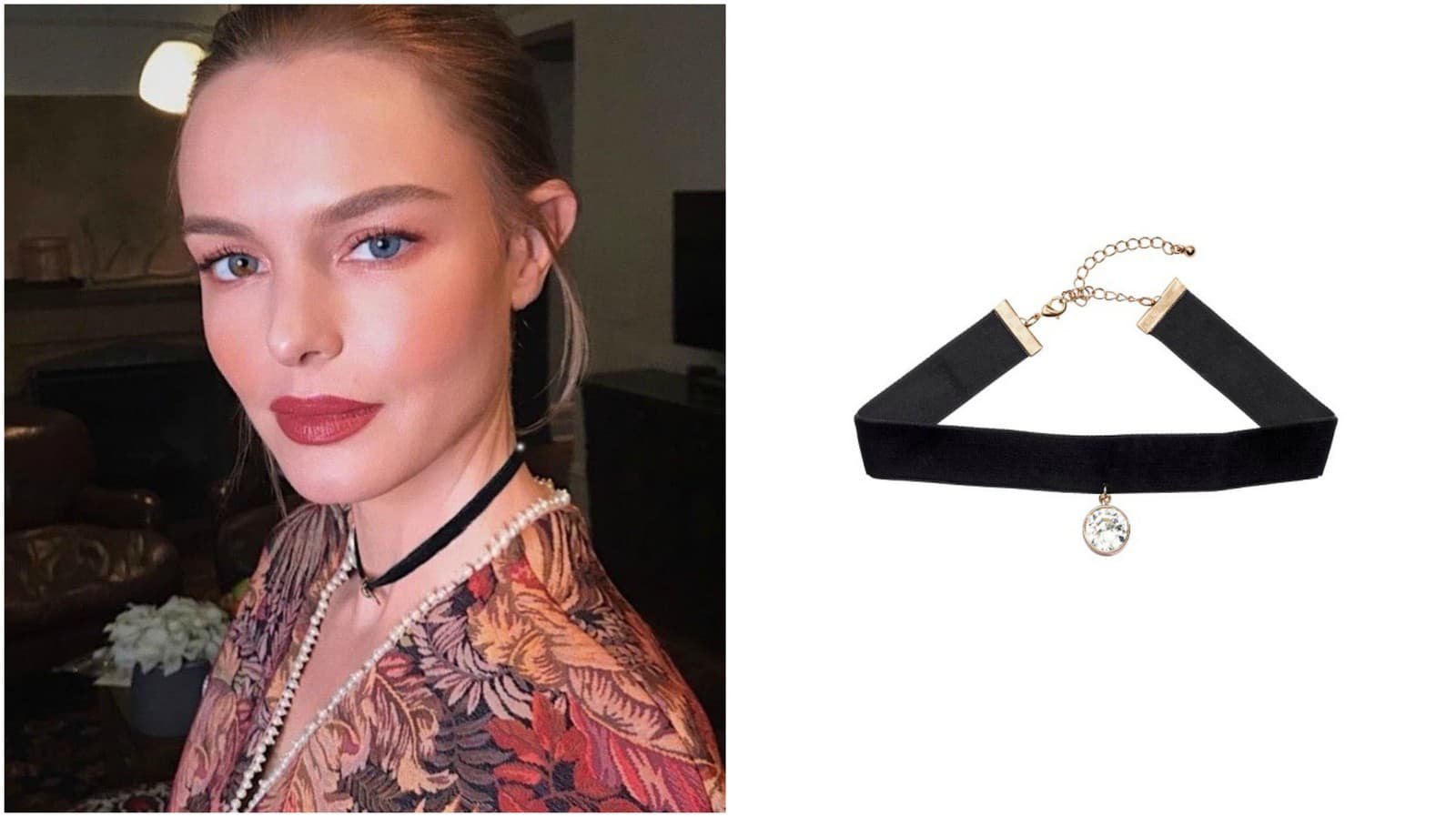 Zamatový choker s príveskom