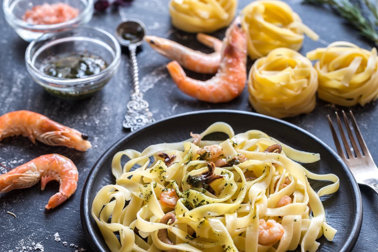 Tagliatelle s morskými plodmi