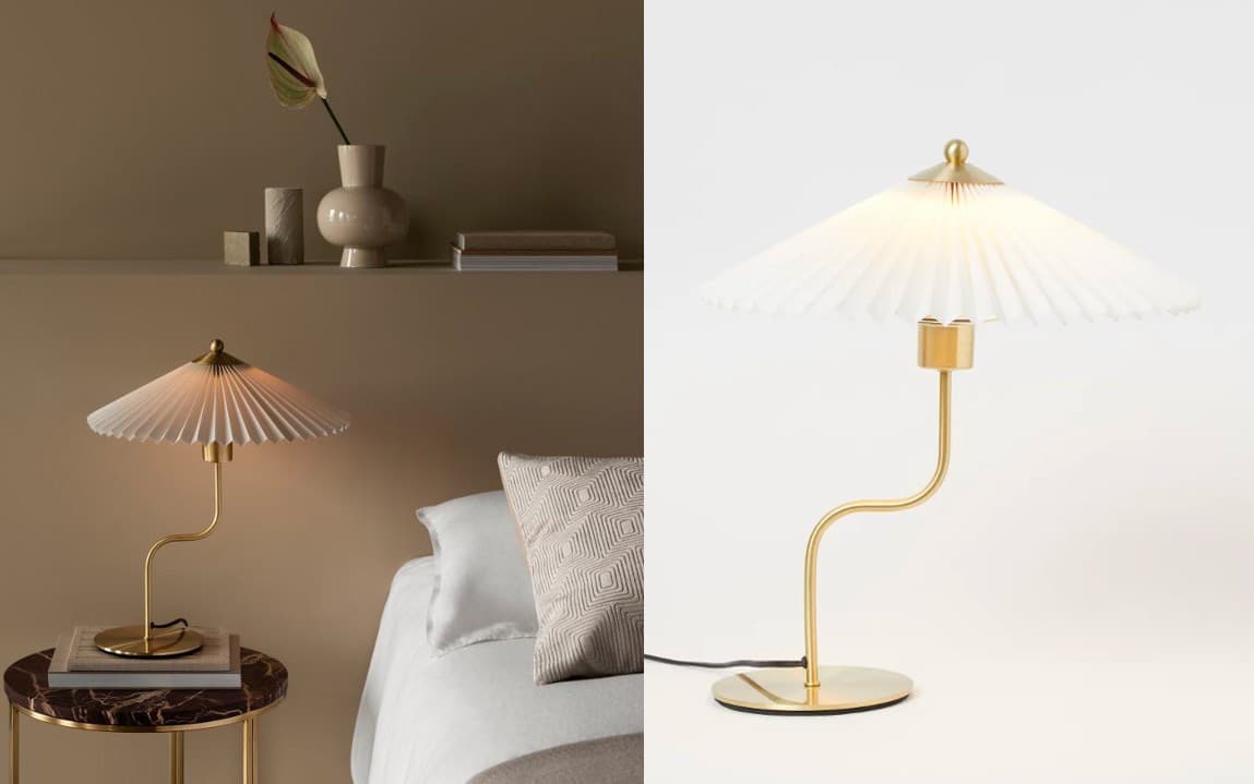 Plisovaná stolová lampa