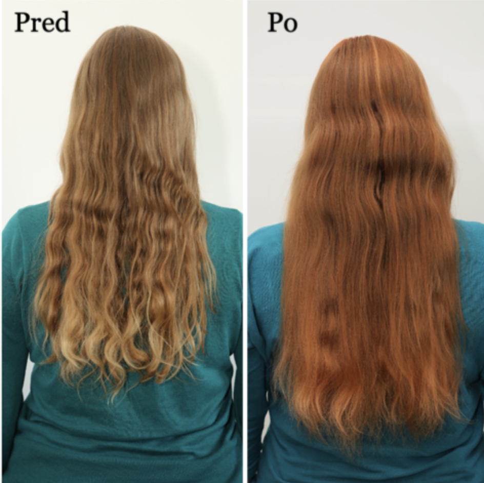Сравнение цвета волос до и после окрашивания