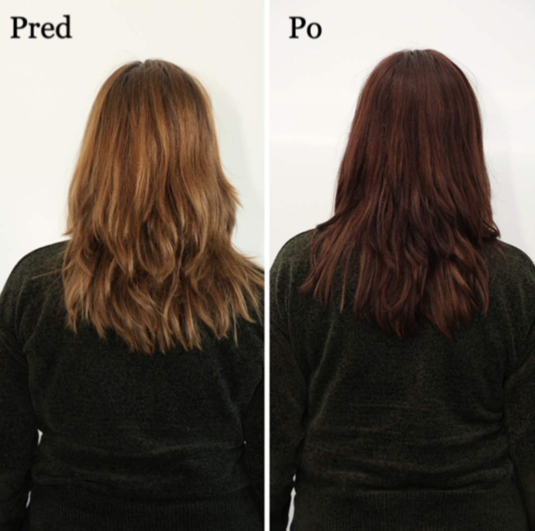 Сравнение цвета волос до и после окрашивания