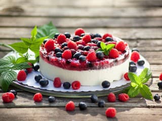 Cheesecake s lesným ovocím,