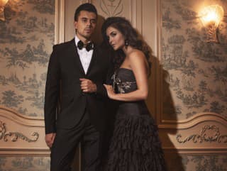 Elegantly dressed couple in