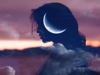 Beautiful woman profile silhouette