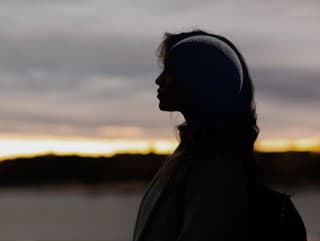 Beautiful woman profile silhouette