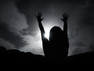 Silhouette of woman against