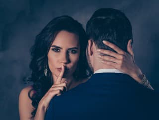 Shh! Portrait of tempting