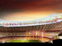Dizajnovo upravený štadión FC Barcelony Nou Camp. 