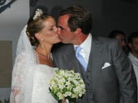 Novomanželský bozk Tatania Blatnik a Prince Nikolaos