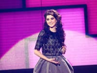 Celeste Buckingham pri prevzatí cien počas galavečera Slávik 2012