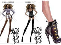 Návrhy outfitov Beyoncé pre koncertné turné z dielne Emilio Pucci