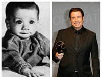 Herec John Travolta ako malé dieťatko a dnes, kedy už o polroka oslávi 60