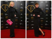 Herečky Michaela Čobejová a Zuzana Haasová v rovnakej čiernej róbe počas charitatívneho večera Fashion TV