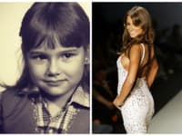 Alena Šeredová ako malé dievčatko (vľavo) a dnes (vpravo)