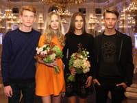 Štvorica víťazov: Aneta Mešťanová a Kristián Černík (ČR) a Dominik Oravec a Lea Novosedliaková (SR), ZDROJ: Ján Zemiar