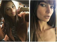 Modelka Emily vľavo a Lily vpravo, ako keby jedna druhej z oka vypadli...