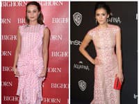 Alicia Vikander(vľavo) aj Nina Dobrev stavili na romantickú ružovú, ktorá je hitom sezóny