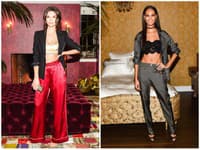 Modelky Emily Ratjkowski (vľavo) a Joan Smalls v pyžamových lookoch