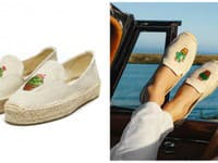 Béžové espadrilky s vtipnou potlačou na oživenie bežného outfitu